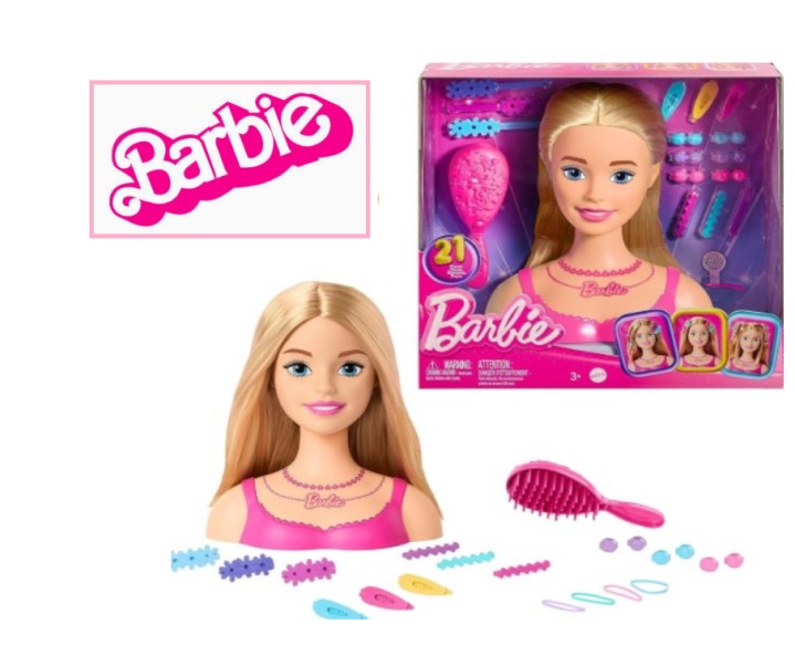 BARBIE TOTAL HAIR - Bambola con Capelli Lunghissimi e Accessori per Acconciature